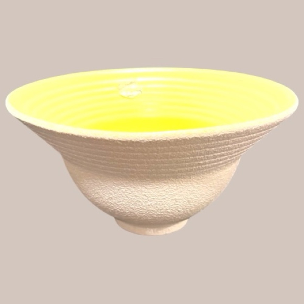 Vintage Rare Royal Haeger Pottery Yellow and White Bowl